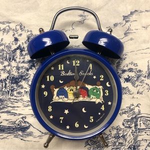 M&M’S Blue Alarm Clock With Double Bell Steel "Bedtime Snacks” Battery Operated